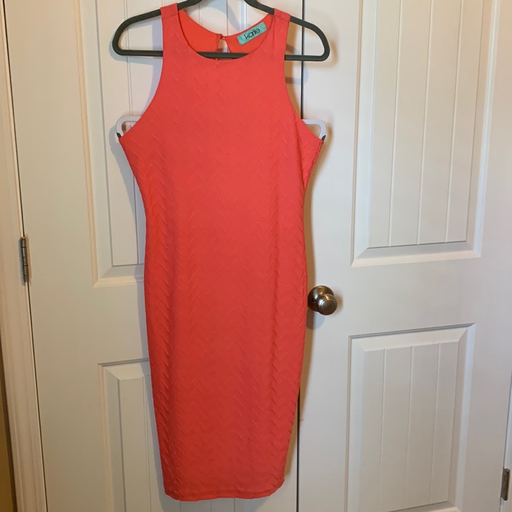 Stretchy coral sundress